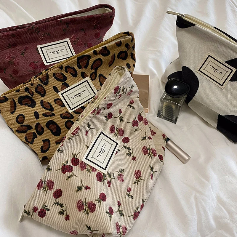 Cosmetic Bag Women Floral Make - Korean Skincare Routine 评论和价格