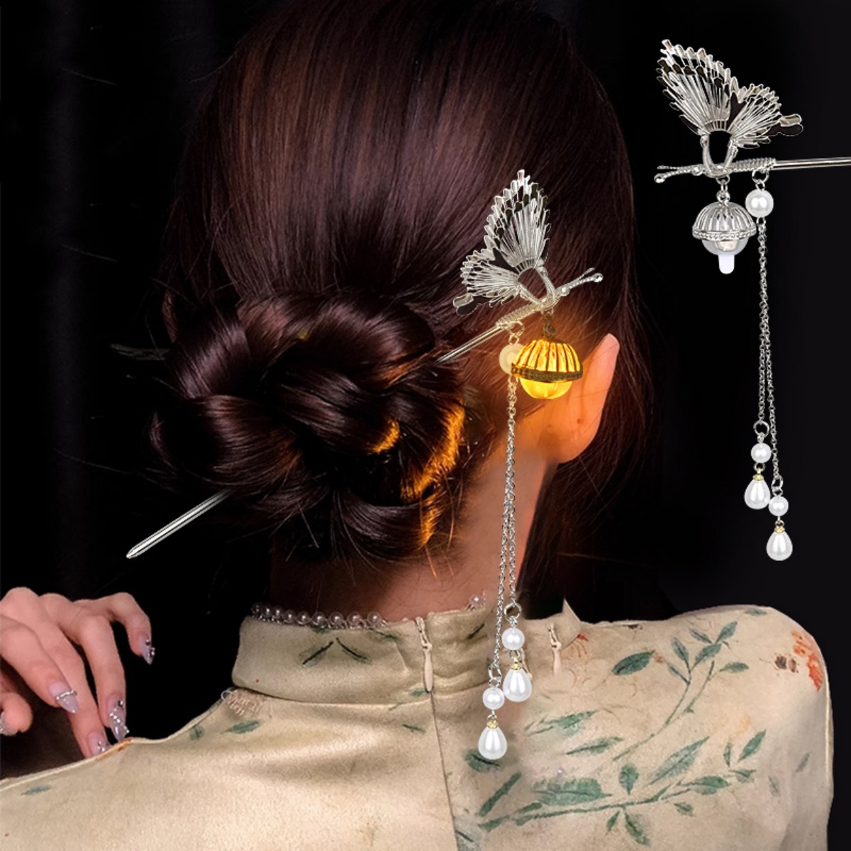 Luminous Flower Hairpin For Wo - Hanbok Hair Pin 评论和价格