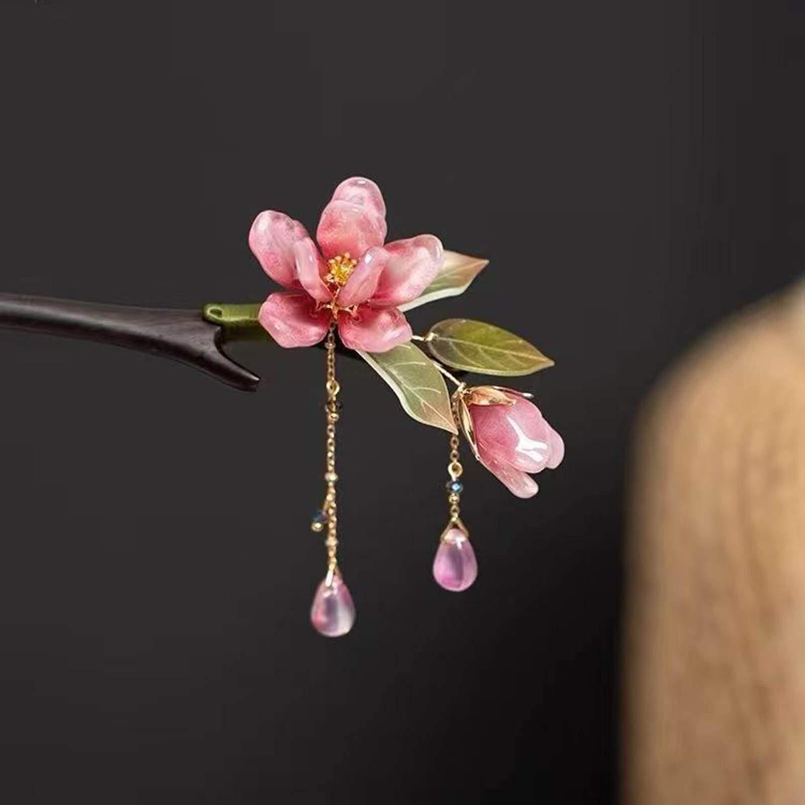 Floral Hair Stick Chinese Styl - Hanbok Hair Pin 评论和价格