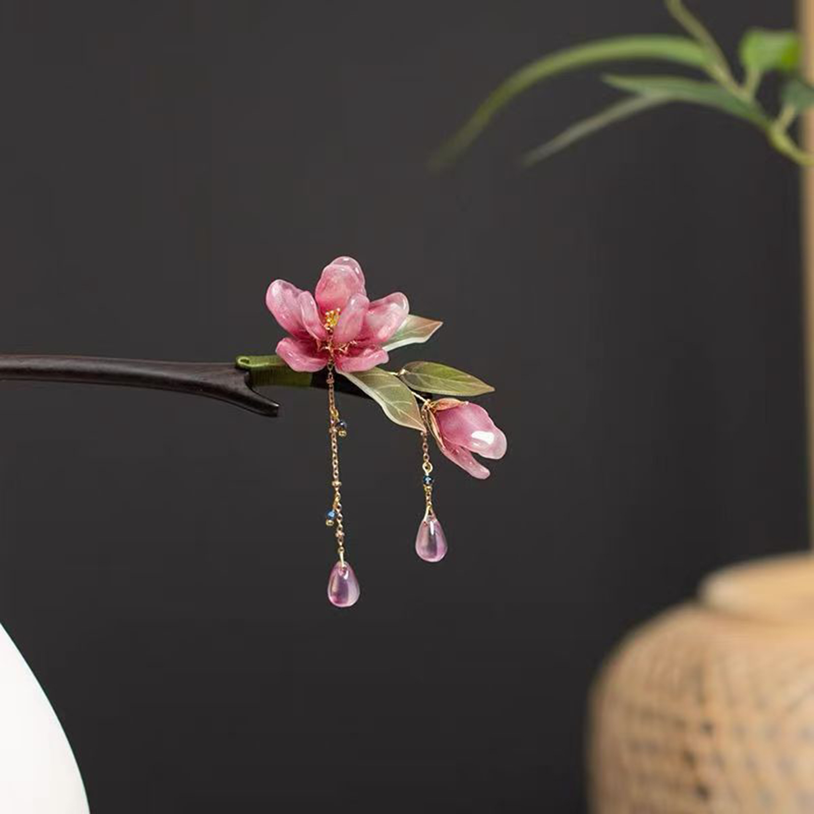 Floral Hair Stick Chinese Styl - Hanbok Hair Pin 评论和价格