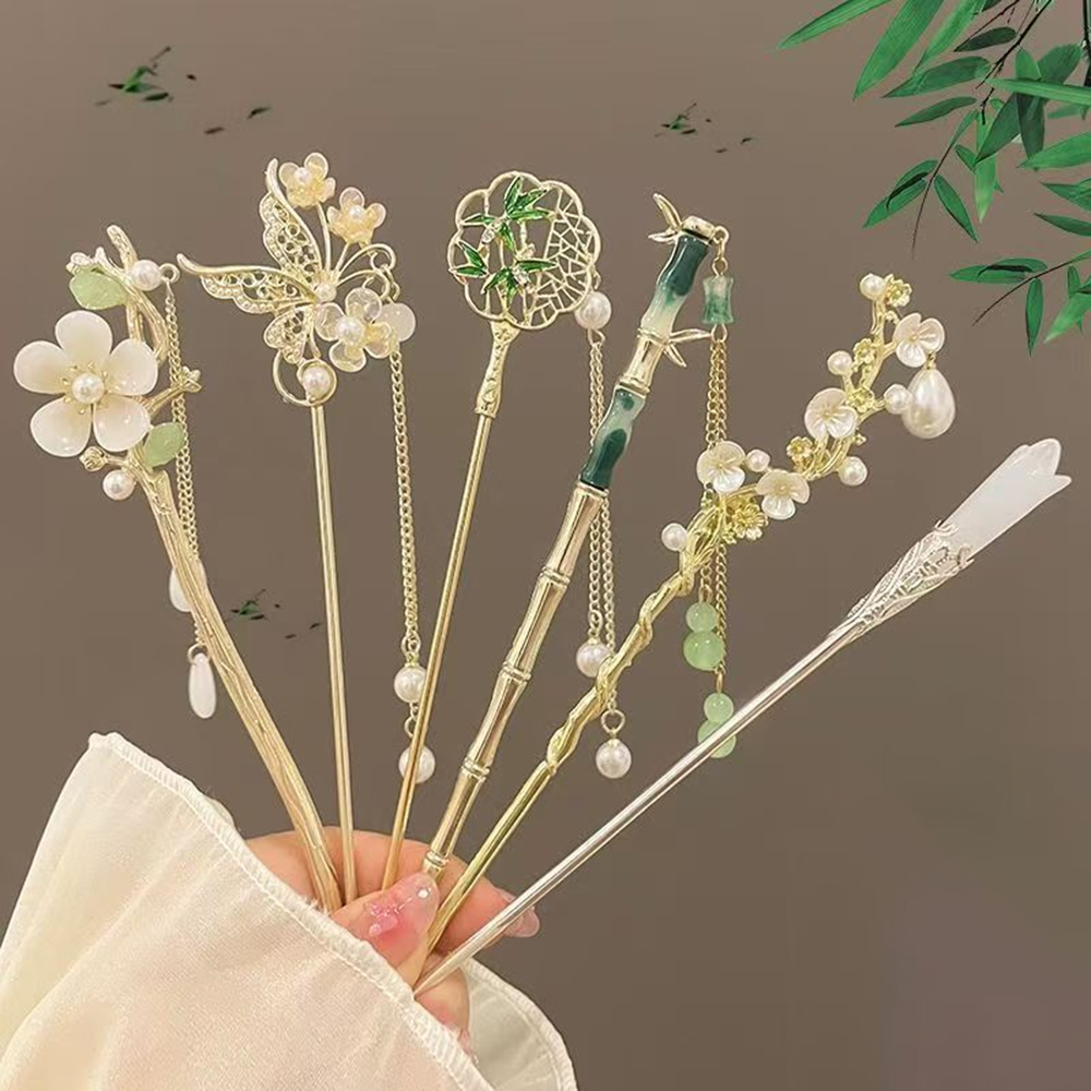 1/6pcs Elegant Chinese Style T - Hanbok Hair Pin 评论和价格
