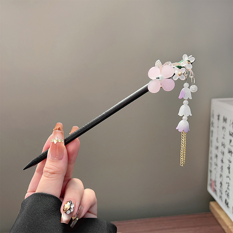 Classic Tassel Hair Stick Blac - Hanbok Hair Pin 评论和价格